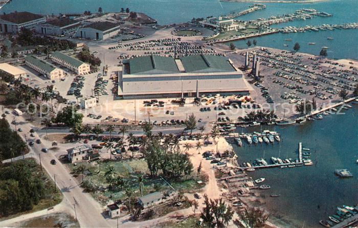 Miami Florida Fliegeraufnahme Exposition building Marinas Dinner Key