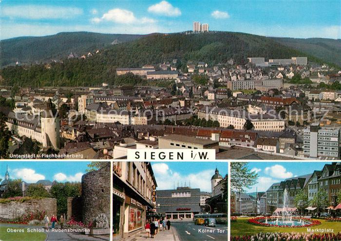 Siegen Westfalen Unterstadt Fischbacherberg Oberes Schloss Rubensbrunnen