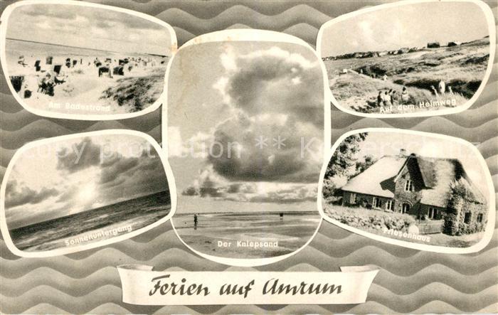 Amrum Badestrand Sonnenuntergang am Meer Kniepsand Friesenhaus Landschaftspanora