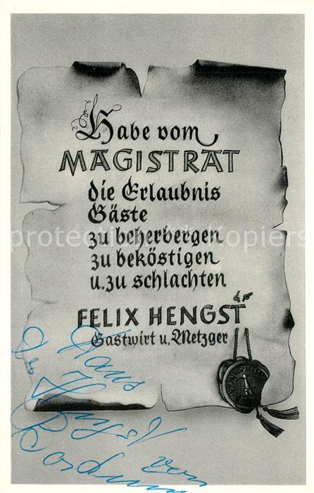 Borkum Restaurant Zum Felix Urkunde Siegel