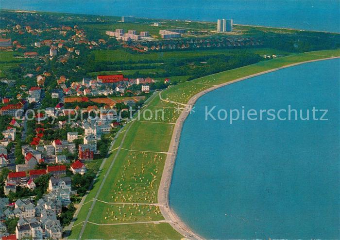 Cuxhaven Nordseebad Gruenstrand Blick nach Doese Fliegeraufnahme