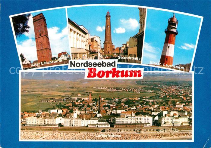 Borkum Leuchtturm Strandstrasse Fliegeraufnahme