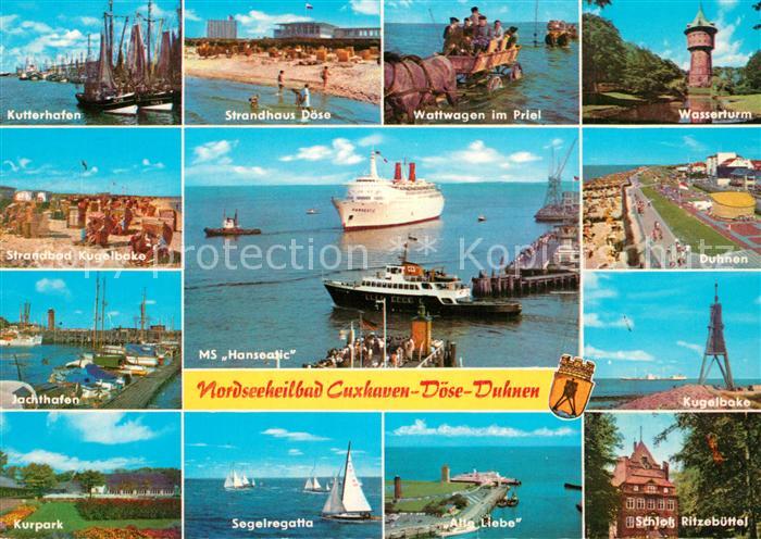 Doese Duhnen Wattwagen Wasserturm Kugelbake Strandbad MS Hanseatic Hafen Kurpark