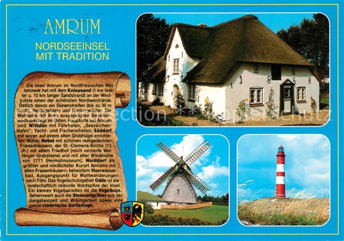 Amrum Friesenhaus Windmuehle Leuchtturm Chronik