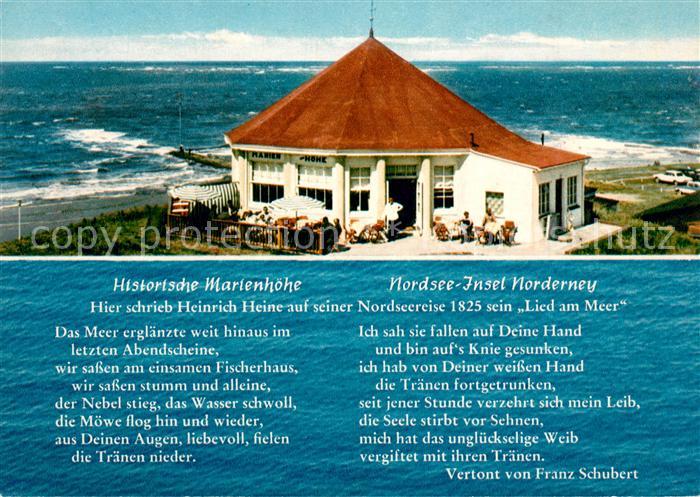 Norderney Nordseebad Historische Marienhoehe Nordseeinsel Das Lied am Meer Heinr
