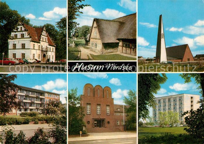 Husum Nordfriesland Ortsmotive Bauernhof Kirche Hochhaus