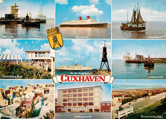 Cuxhaven Nordseebad Alte Liebe MS Hanseatic Fischkutter Strandhaus Doese Kugelba