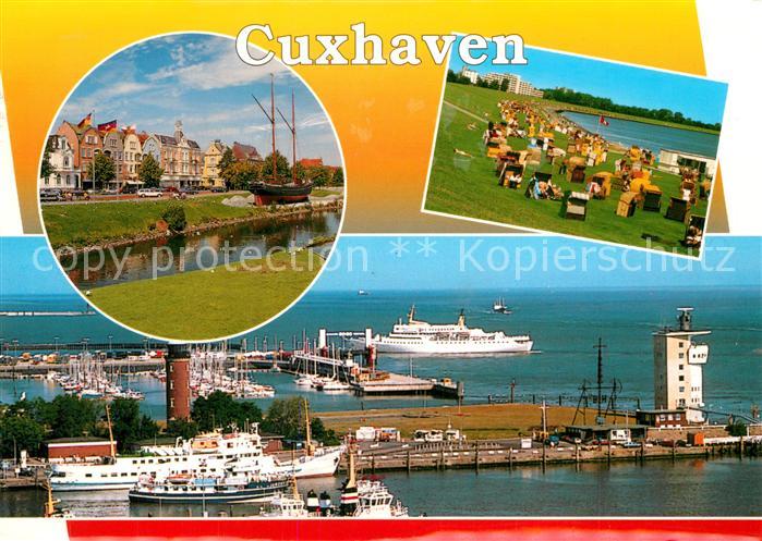 Cuxhaven Nordseebad Altes Segelschiff Badestrand Hafen Alte Liebe Fliegeraufnahm