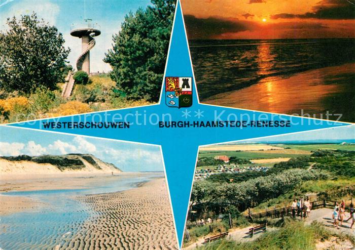 Westerschouwen Burgh Haamstede Renesse Landschaftspanorama Sonnenuntergang Stran
