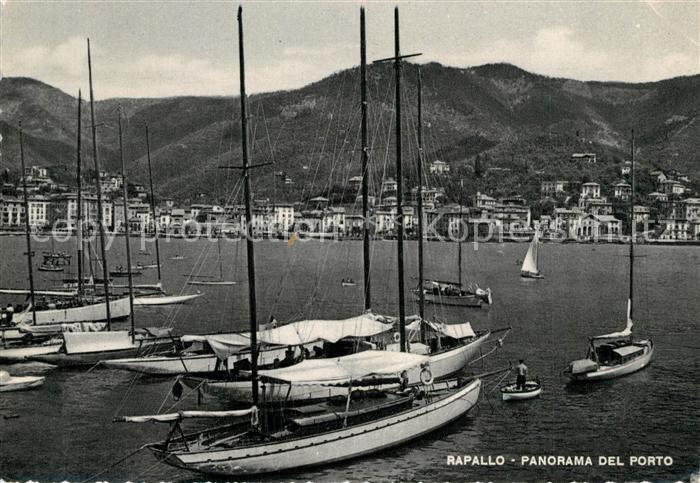 Rapallo Panorama del Porto Hafen Segelschiffe