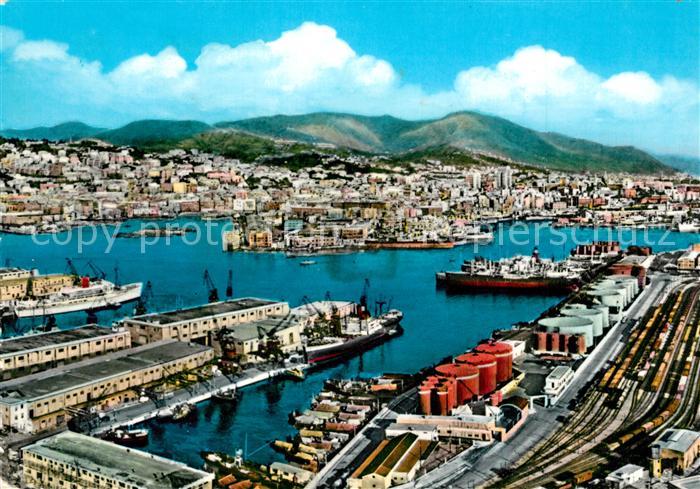 Genova Genua Liguria Panorama Hafen Fliegeraufnahme