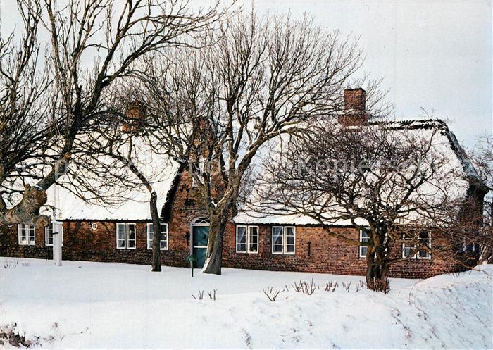 Insel Sylt Friesenhaus im Schnee