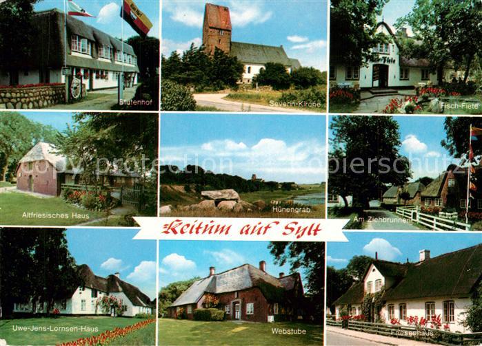 Keitum Sylt Stutenhof Friesenhaus Uwe Jens Lornsen Haus Kirche Huenengrab Webstu