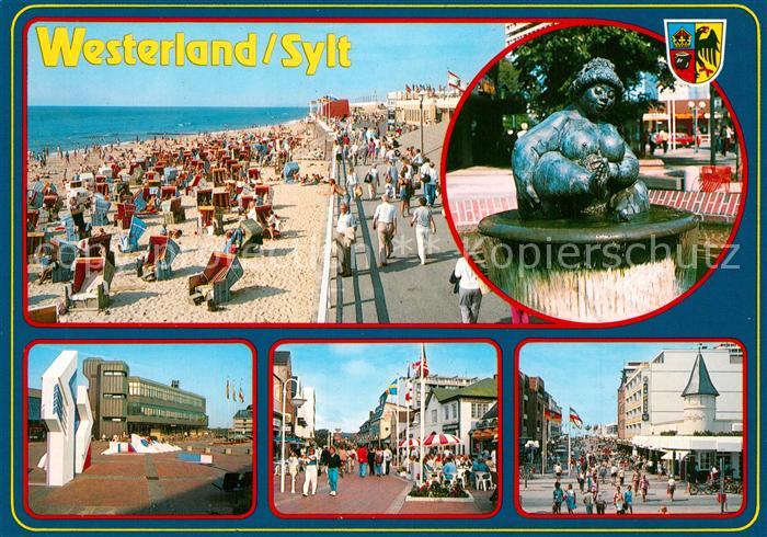 Westerland Sylt Strand Promenade Brunnen Fussgaengerzone Platz