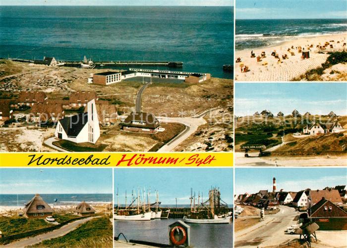 Hoernum Sylt Strand Landschaft Friesenhaeuser Hafen Fischkutter Fliegeraufnahme