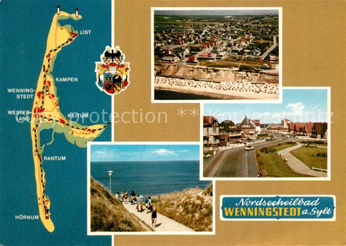 Wenningstedt Sylt Landkarte Hauptstrasse Strand Promenade Fliegeraufnahme