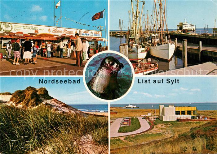List Sylt Hafenimbiss Fischkutter Hafen Duenenlandschaft Seehund