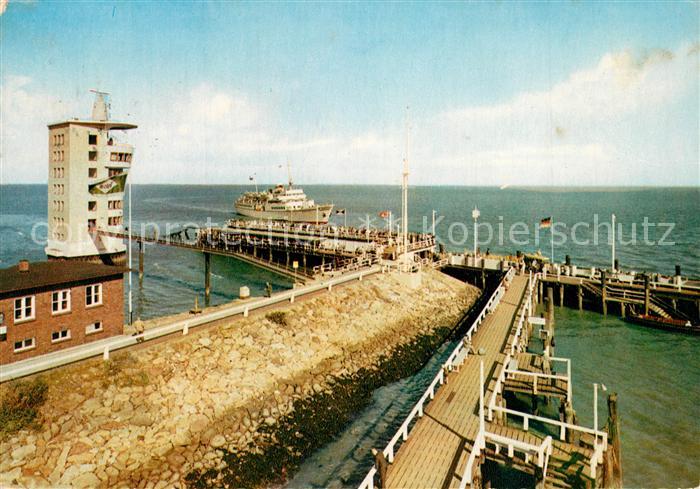 Cuxhaven Nordseebad Bunte Kuh vor der Alten Liebe