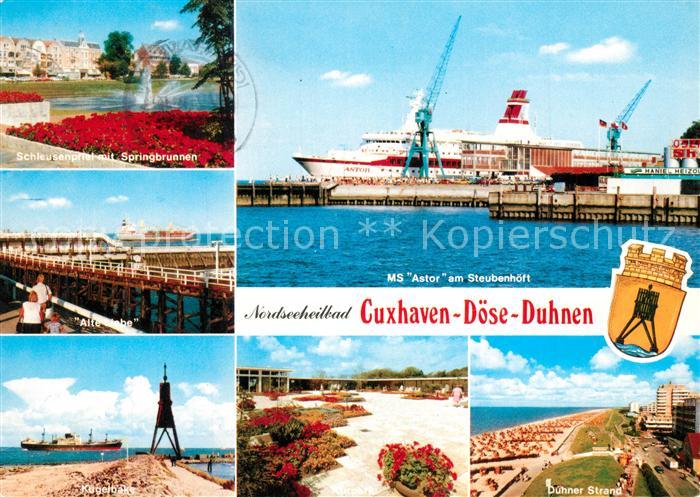 Cuxhaven Nordseebad Schleusenpriel Springbrunnen Alte Liebe Frachter Kugelbake M