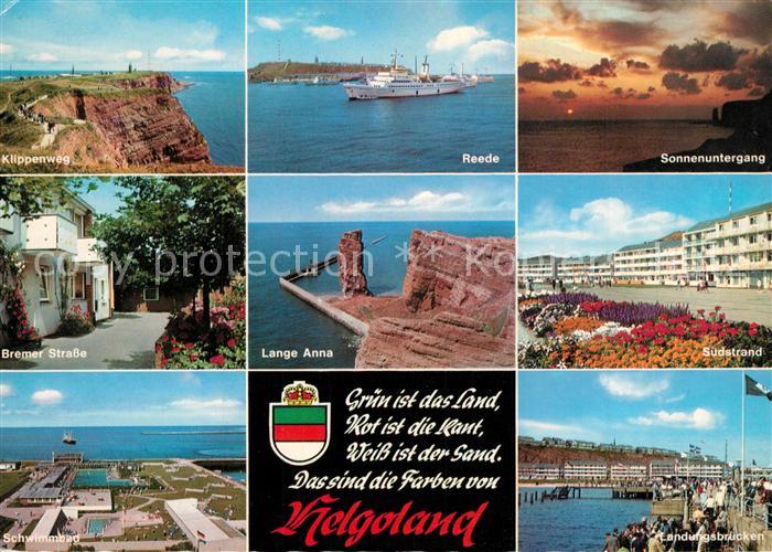 Helgoland Klippenweg Reede Faehre Sonnenuntergang Bremer Strasse Lange Anna Sued