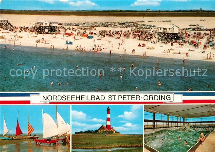 St Peter-Ording Strandsegeln Leuchtturm Wellenbad Strand Fliegeraufnahme