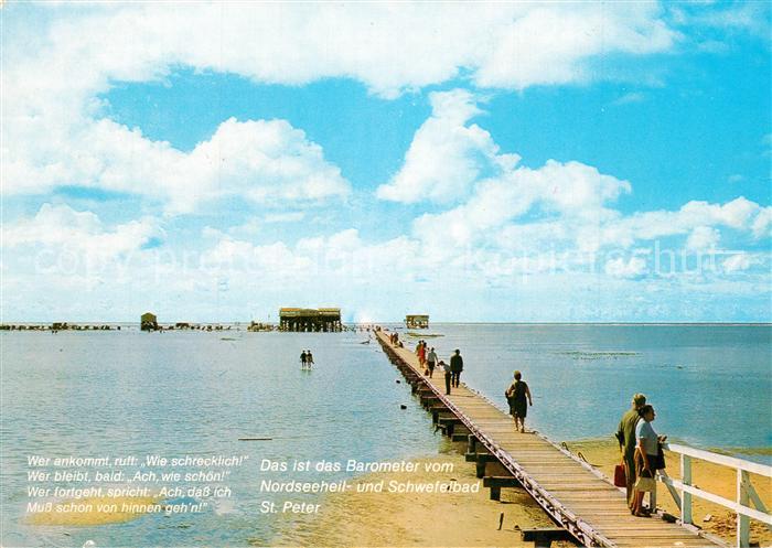 St Peter-Ording Seebruecke zur Sandbank bei Springtide Arche Noah