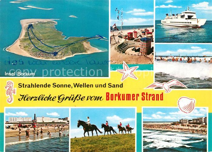 Borkum Strand Reiten Faehre Nordseeinsel Fliegeraufnahme