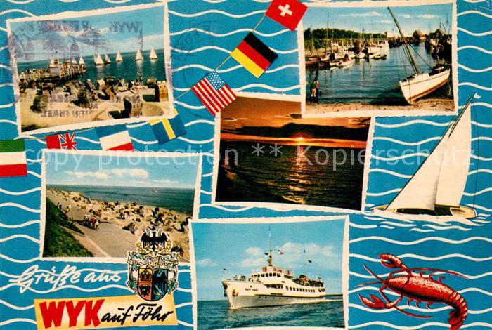 Wyk Foehr Strand Fischkutter Hafen Sonnenuntergang Segelboot Seafood Faehre Wapp