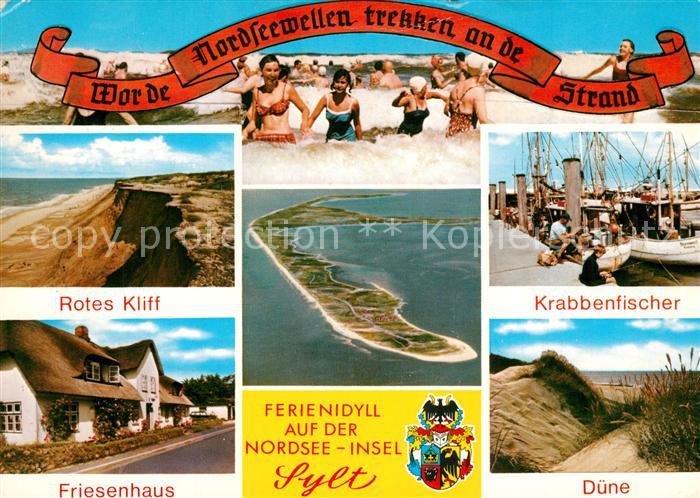 Insel Sylt Strandvergnuegen Rotes Kliff Krabbenfischer Friesenhaus Duene Nordsee