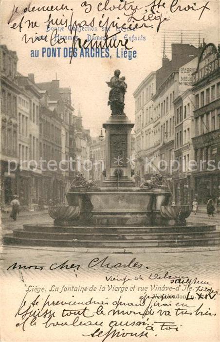 Liege Luettich Fontaine de la Vierge et Rue Vinave d`Ile
