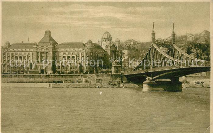 Budapest Grand-Hotel und Heilbad St. Gellert mit Franz Josefs-Bruecke