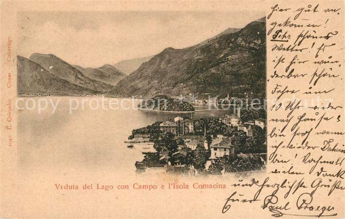 Isola Comacina Fliegeraufnahme Lago con Campo