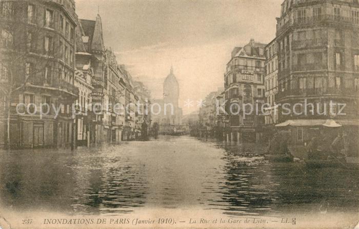 Paris Inondations ueberschwemmung Rue et Gare de Lyon