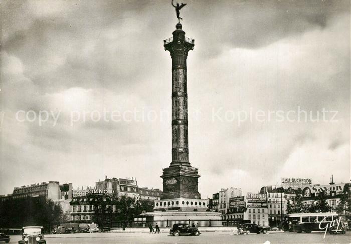 Paris Place de la Bastille et Colonne de Juil