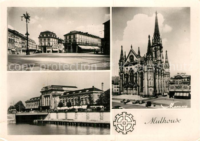 Mulhouse Muehlhausen Place de la Republique Gare Eglise St. Etienne