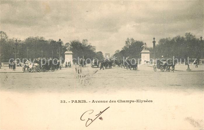 Paris Champs Elysees Pferdekutschen