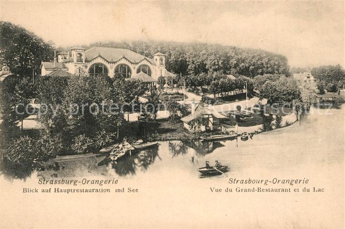 Strassburg Elsass Orangerie Hauptrestauration und See