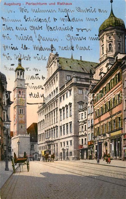 Augsburg Perlachturm und Rathaus