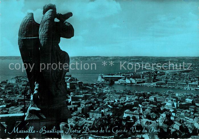 Marseille Bouches-du-Rhone Basilique Notre Dame de la Garde Vue due Port
