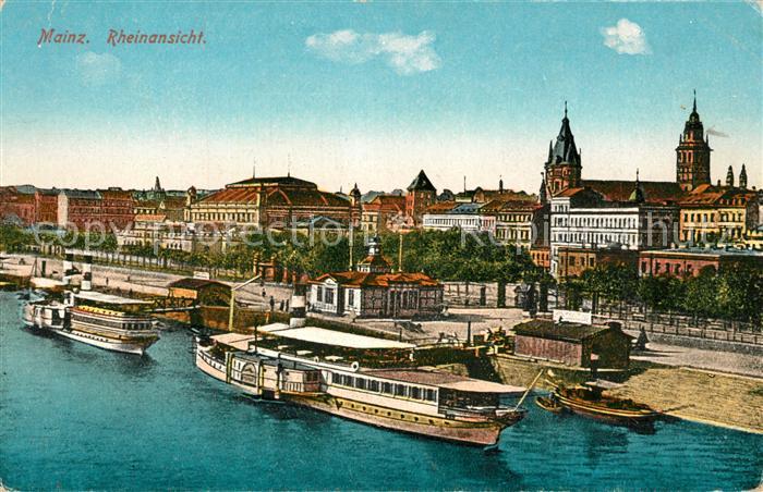 Mainz Rhein Rheinansicht Dampfer