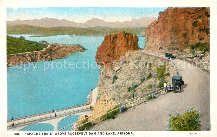 Roosevelt Arizona Apache Trail above Roosevelt Dam and Lake