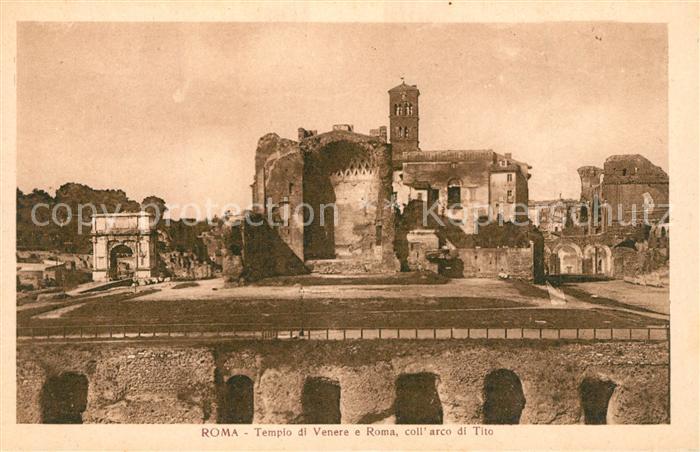 Roma Rom Tempio di Venere e Roma coll arco di Tito