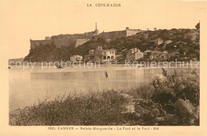 Cannes Alpes-Maritimes Sainte Marguerite le fort et le port Cote d Azur