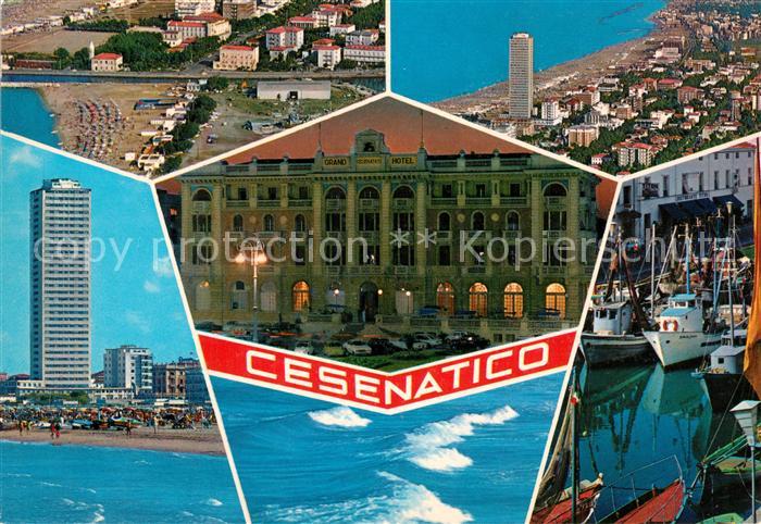 Cesenatico Teilansichten Hochhaus Strand Grand Hotel Hafen