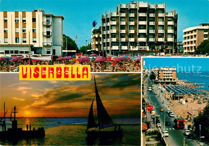 Viserbella di Rimini Strand Hotels Uferstrasse Abendstimmung am Hafen