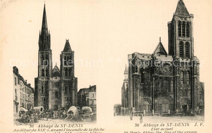 Saint-Denis Seine Abbaye au début du XIX siecle et etat a