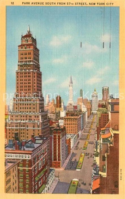 New York City Park Avenue from 57th Street Illustration