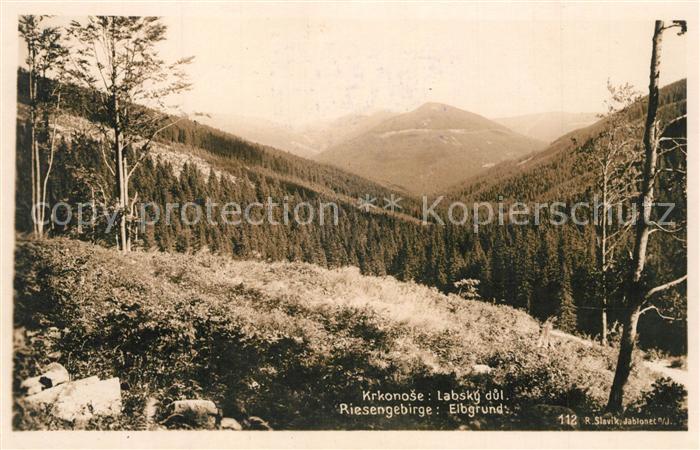 Riesengebirge Krkonose Karkonosze Landschaftspanorama Elbgrund