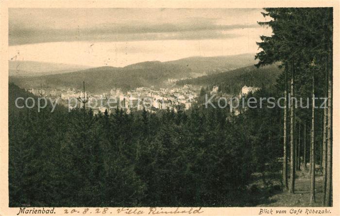 Marienbad Tschechien Boehmen Panorama Blick vom Cafe Ruebezahl