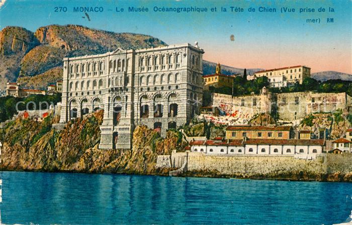 Monaco Musee Oceanographique et la Tête de Chien vue prise de la mer